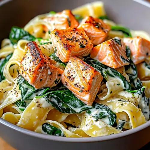 Salmon Spinach Pasta Dish