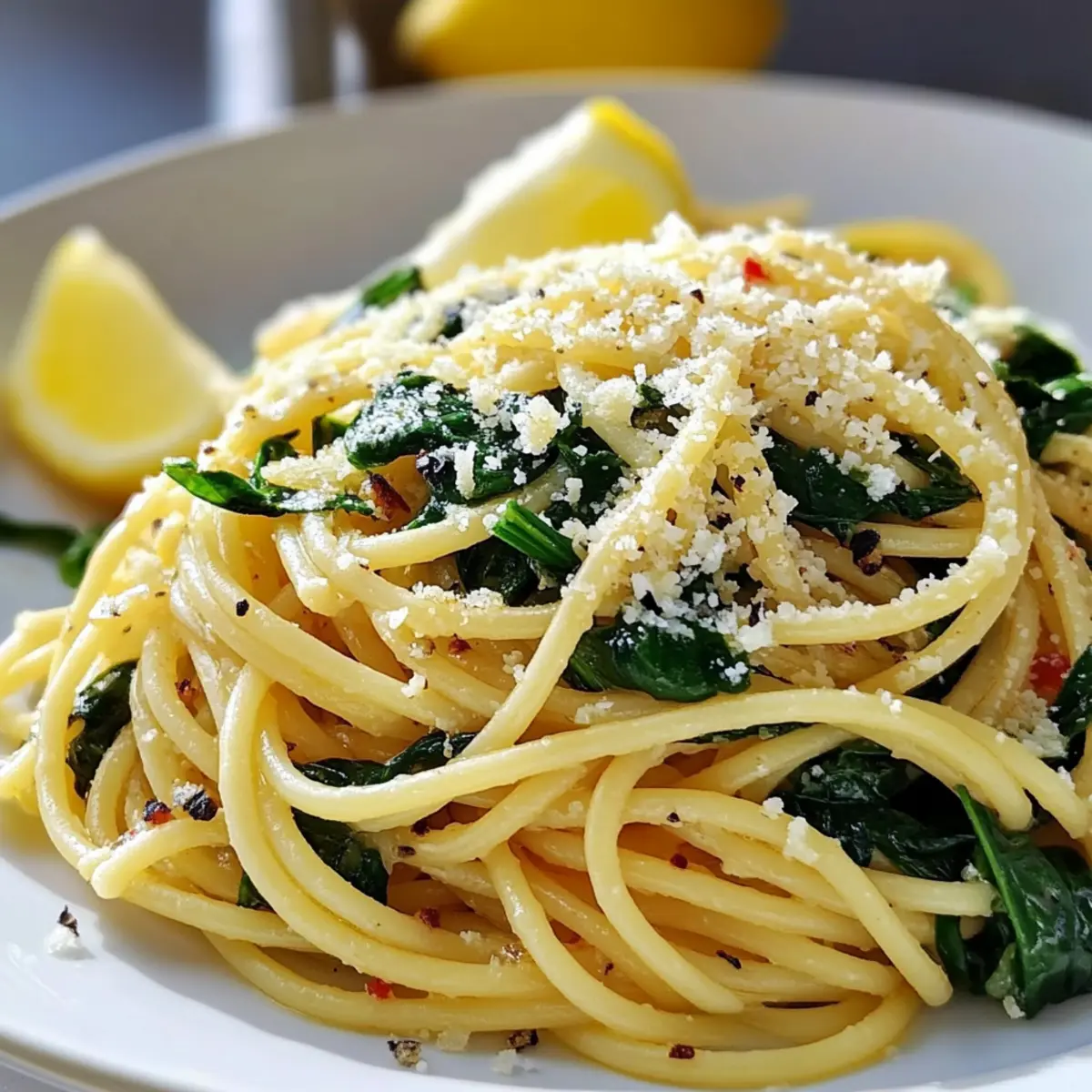 Spaghetti with Garlic & Spinach