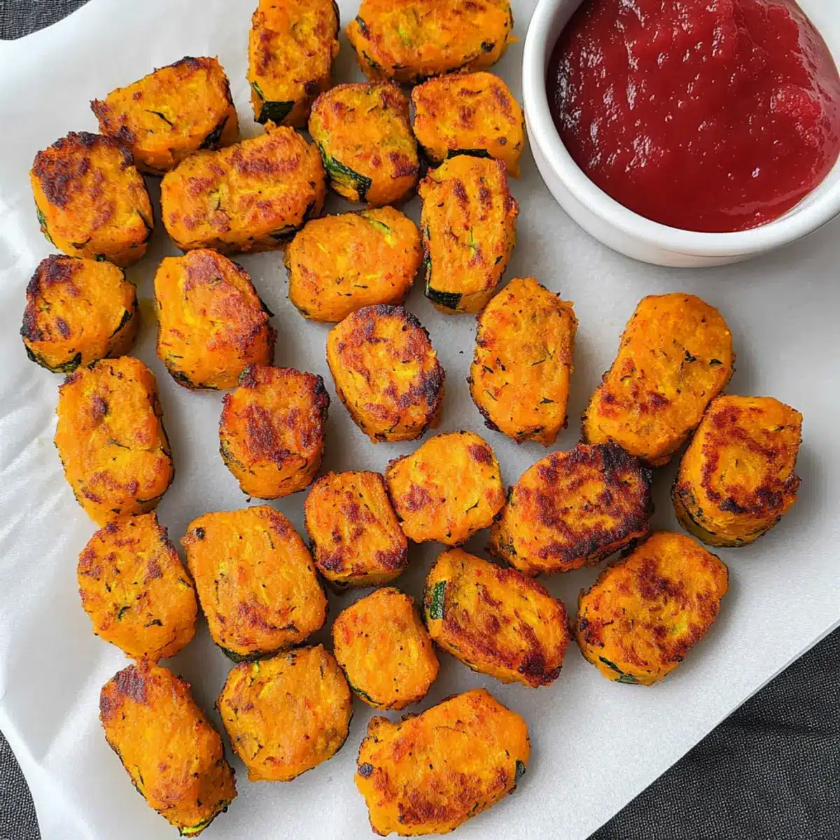 Baked Sweet Potato Zucchini Tots