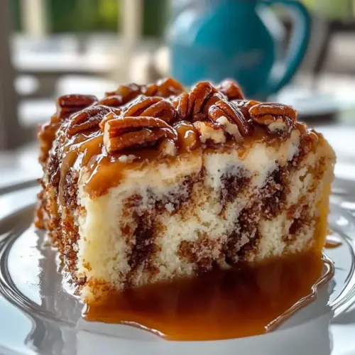 Butter Pecan Praline Poke Cake